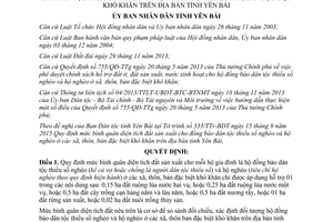 Quyết định 19/2015/QĐ-UBND mức bình quân diện tích đất sản xuất hộ dân tộc thiểu số nghèo Yên Bái