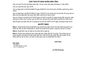 Quyết định 2659/QĐ-UBND thủ tục hành chính quản tài viên hành nghề thanh lý tài sản Bình Thuận 2015