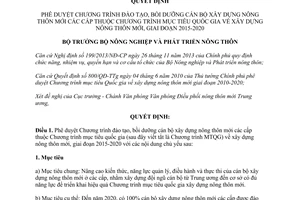 Quyết định 4044/QĐ-BNN-VPDP đào tạo bồi dưỡng cán bộ xây dựng nông thôn mới các cấp 2015