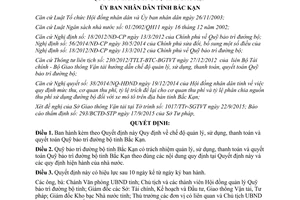 Quyết định 20/2015/QĐ-UBND Quy định chế độ quản lý sử dụng thanh toán Quỹ bảo trì đường bộ Bắc Kạn