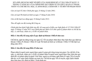 Nghị định 90/2015/NĐ-CP sửa đổi 117/2011/NĐ-CP quản lý chế độ ăn mặc ở sinh hoạt y tế phạm nhân