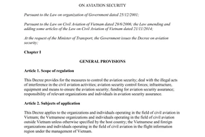 Decree 92/2015/ND-CP aviation security