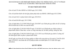 Quyết định 52/2015/QĐ-UBND phòng ngừa xử lý vi phạm pháp luật đê điều Hà Tĩnh