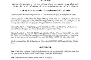 Quyết định 5119/QĐ-UBND thủ tục hành chính chuẩn hóa quản lý sở thông tin truyền thông Hồ Chí Minh 2015