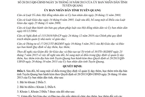 Quyết định 14/2015/QĐ-UBND sửa đổi quy định về quản lý dạy thêm học thêm Tuyên Quang