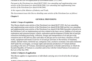 Decree No. 95/2015/ND-CP detailing some articles of the Petroleum Law