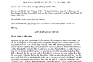 Nghị định 95/2015/NĐ-CP quy định chi tiết một số điều của Luật Dầu khí