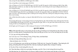 Quyết định 3646/QĐ-UBND Đề án bảo vệ môi trường chi tiết trường đại học Quy Nhơn Bình Định 2015