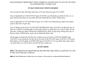 Quyết định 33/2015/QĐ-UBND chức năng quyền hạn cơ cấu tổ chức sở giáo dục đào tạo Nam Định