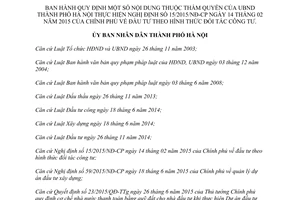 Quyết định 30/2015/QĐ-UBND thẩm quyền ủy ban nhân dân thành phố Hà Nội đầu tư hình thức đối tác công tư