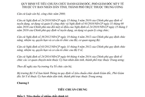 Thông tư 32/2015/TT-BYT tiêu chuẩn chức danh giám đốc phó giám đốc sở y tế