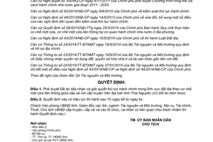 Quyết định 2782/QĐ-UBND giải quyết thủ tục hành chính lĩnh vực đất đai một cửa liên thông Thái Nguyên 2015