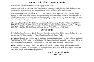 Quyết định 49/2015/QĐ-UBND chức năng cơ cấu tổ chức sở nông nghiệp phát triển nông thôn Quảng Ngãi