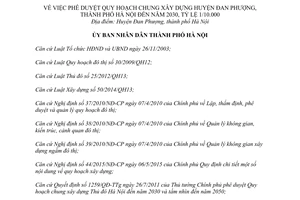 Quyết định 5515/QĐ-UBND Quy hoạch chung xây dựng huyện Đan Phượng Hà Nội 2015