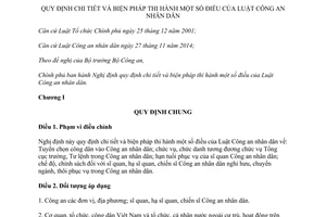 Nghị định 103/2015/NĐ-CP hướng dẫn một số điều Luật Công an nhân dân