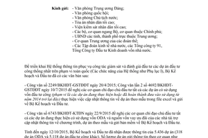 Công văn 7915/BKHĐT-TTTH triển khai hệ thống thông tin phục vụ công tác giám sát đánh giá đầu tư dự án đầu tư công 2015