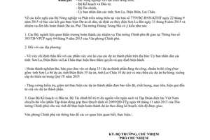 Công văn 8688/VPCP-KTN thực hiện dự án di dân tái định cư thủy điện Sơn La 2015