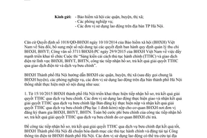 Công văn 2304/BHXH-KHTC công tác tiếp nhận hồ sơ trả kết quả qua dịch vụ bưu chính Hồ Chí Minh 2015