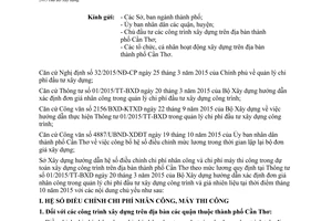 Công văn 3277/SXD-QLXD chi phí nhân công máy thi công theo 01/2015/TT- BXD Cần Thơ 2015