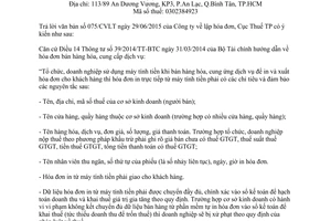 Công văn 9736/CT-TTHT lập hóa đơn Hồ Chí Minh 2015