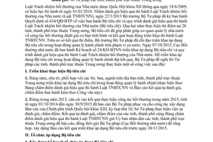 Công văn 4014/BTP-BTNN Bộ tiêu chí đánh giá hiệu quả thi hành luật trách nhiệm bồi thường nhà nước 2015