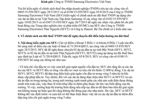 Công văn 15790/BTC-CST thuế thu nhập doanh nghiệp dự án đầu tư Việt Nam tập đoàn Samsung 2015