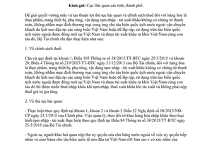 Công văn 13865/BTC-TCHQ thủ tục hải quan thuế hàng hóa tạm nhập tái xuất cung ứng cho tàu biển 2015