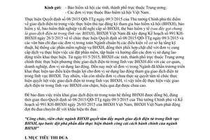 Công văn 3826/BHXH-TĐKT thực hiện giao dịch điện tử lĩnh vực bảo hiểm 2015