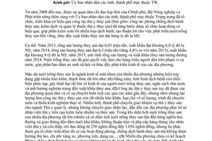 Công văn 8221/BNN-TY chính sách hỗ trợ phòng chống dịch bệnh thủy sản 2016