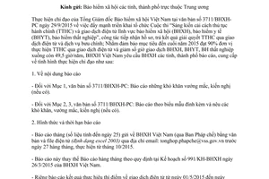 Công văn 3889/BHXH-PC báo cáo hàng tháng việc thực hiện chỉ đạo của tổng giám đốc bảo hiểm xã hội