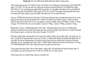 Công văn 295/QLG-NLTS cung cấp bảng giá bán buôn tối đa giá kê khai giá bán lẻ khuyến nghị
