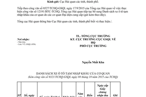 Công văn 9321/TCHQ-GSQL thực hiện 12191/BTC-TCHQ thuế chuyển nhượng ô tô đối tượng ngoại giao