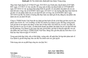 Công văn 299/QLG-NLTS cung cấp bảng giá tối đa giá kê khai giá bán lẻ khuyến nghị 2015