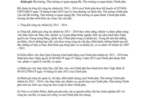 Công văn 8288/VPCP-TH tổng kết công tác nhiệm kỳ 2011 2016 2015