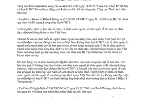 Công văn 4279/TCT-CS thuế giá trị gia tăng đối với hoạt động xuất khẩu tại chỗ 2015