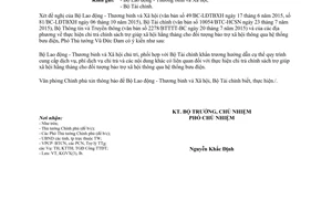 Công văn 8381/VPCP-KGVX chi trả chính sách trợ giúp xã hội hằng tháng cho đối tượng bảo trợ xã hội 2015