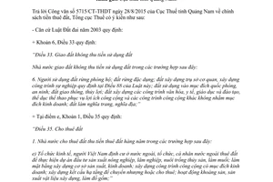 Công văn 4280/TCT-CS chính sách tiền thuê đất 2015