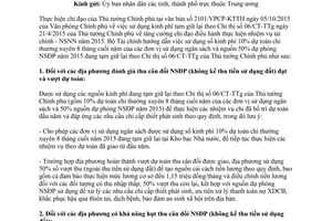 Công văn 14518/BTC-NSNN sử dụng kinh phí tạm giữ chỉ thị 06/CT-TTg 2015
