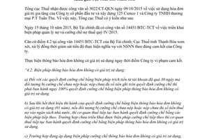 Công văn 4356/TCT-QLN sử dụng hóa đơn giá trị gia tăng 2015