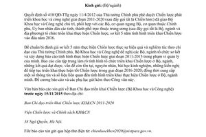 Công văn 3953/BKHCN-VCLCS báo cáo sơ kết thực hiện chiến lược phát triển khoa học công nghệ 2015