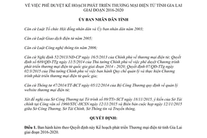 Quyết định 782/QĐ-UBND duyệt Kế hoạch phát triển Thương mại điện tử Gia Lai 2016 2020 2015