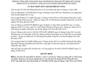 Quyết định 8707/QĐ-UBND sửa đổi nâng cao năng suất chất lượng sản phẩm hàng hóa Đà Nẵng