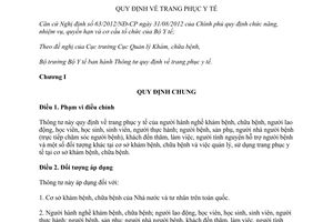 Thông tư 45/2015/TT-BYT quy định trang phục y tế