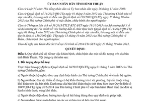 Quyết định 67/2015/QĐ-UBND chế độ hỗ trợ việc khám chữa bệnh cho một số đối tượng Bình Thuận