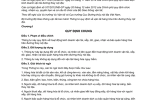 Thông tư 61/2015/TT-BGTVT vận tải hàng hóa trên đường thủy nội địa