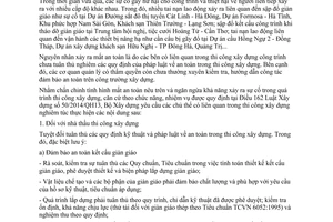 Chỉ thị 01/CT-BXD bảo đảm an toàn trong thi công xây dựng công trình 2015