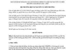 Quyết định 2819/QĐ-BTNMT Kế hoạch cải cách hành chính 2016 2020 2015