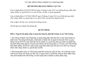 Quyết định 3918/QĐ-BGTVT phân công nhiệm vụ lãnh đạo Bộ Giao thông vận tải 2015