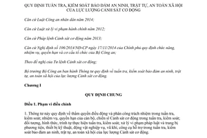 Thông tư 58/2015/TT-BCA tuần tra kiểm soát bảo đảm an ninh trật tự an toàn xã hội lực lượng cảnh sát cơ động