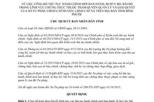 Quyết định 2459/QĐ-UBND công bố thủ tục hành chính thuộc Sở Tư pháp Bình Phước 2015